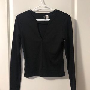 Black long sleeve with keyhole detail